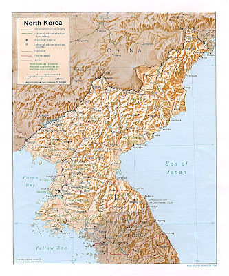 north korea map outline. satellite north korea at night