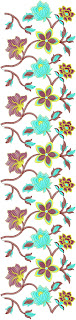 Kleurvolle blomme borduurwerk Oral Patroon