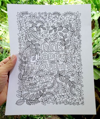 Think Happy Thoughts Coloring Page