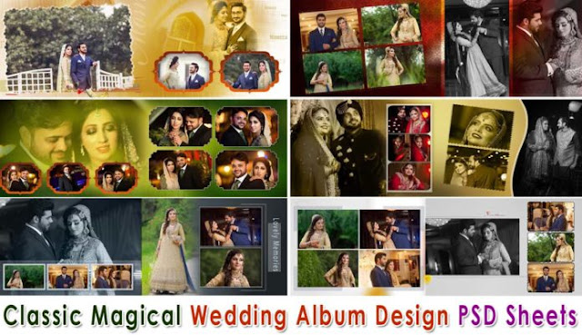 2020 Classic Magical Wedding Album Design PSD Sheets Free Download