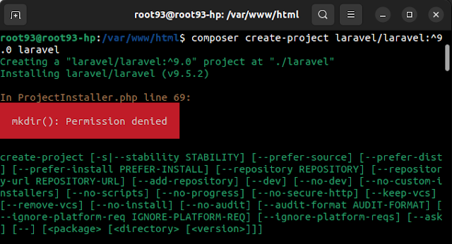 Mengatasi Error mkdir Permission denied Saat Install Laravel di Linux