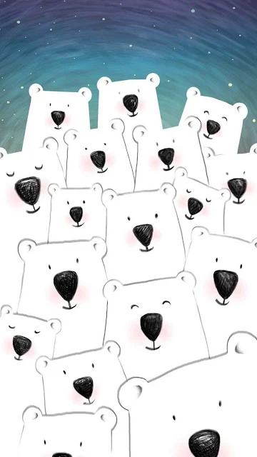 Cute White Bears iPhone Wallpaper HD