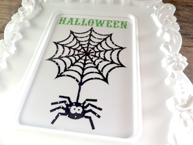 SRM Stickers Blog - Halloween Framed Decor by Annette - #halloween #homedecor #frame #altered #patternedvinyl #vinyl #DIY
