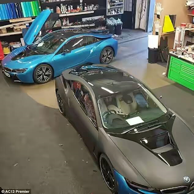 Leicester City players set to customize the smart BMWs they received as presents for winning the league 