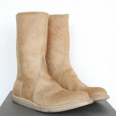 rick owens pony fur calf hair boots