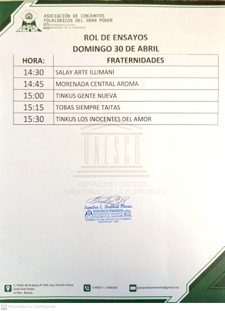 Rol de Ensayos 30 de Abril