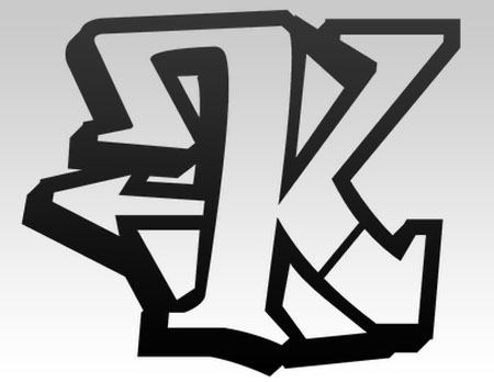 Design Graffiti Alphabets Letter K Classic