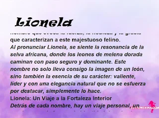 ▷ Significado del nombre Lionela