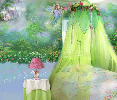 An amazing themed room for those who love fairies castles flowers 