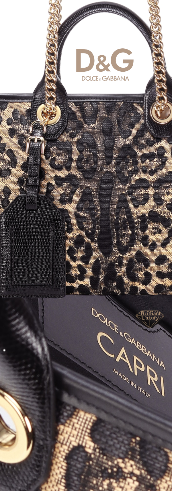 ♦Dolce & Gabbana Kendra leopard jacquard shopping bag #dolceandgabbana #bags #brilliantluxury