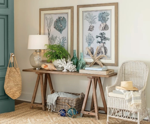 How to Style a Console Table with a Coastal Theme