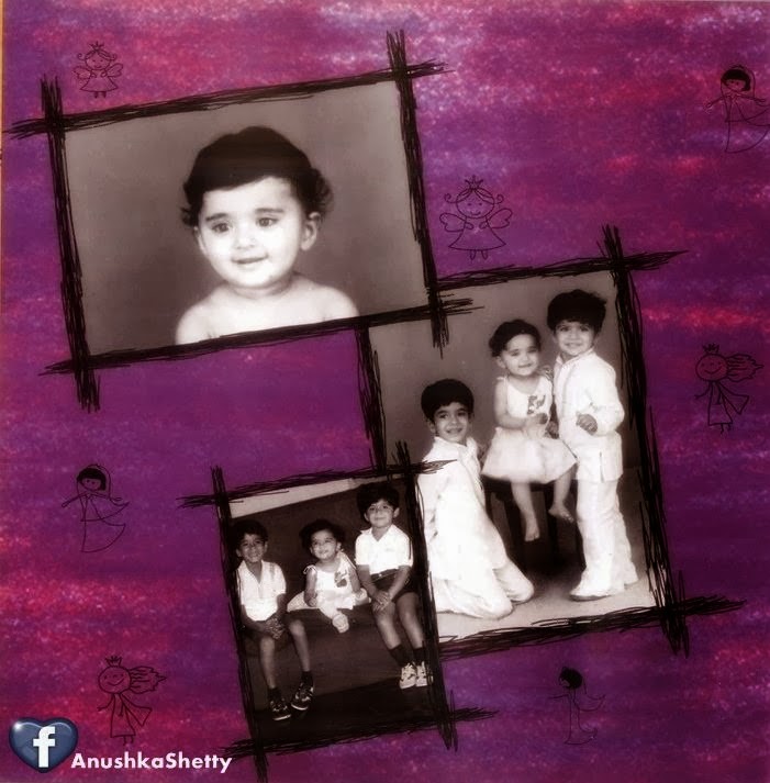 South Indian Actress Anushka Shetty (Middle) Childhood Pic with Elder Brothers Gunaranjan Shetty (Right) & Sai Ramesh Shetty (Left) | South Indian Actress Anushka Shetty Childhood Photos | Real-Life Photos