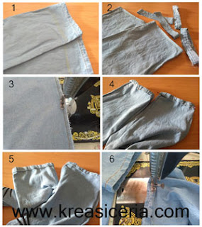 Tutorial permak celana jeans dengan teknik potong sambung