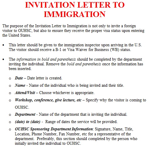 invitation letter template: immigration invitation letter ...
