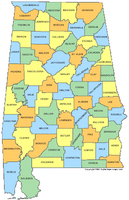 Alabama County Map City