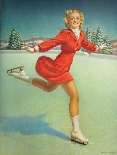  Pretty red dress ice skating by buell