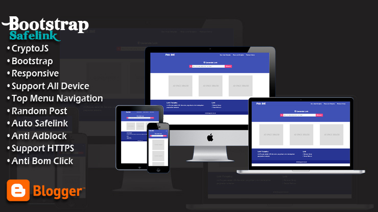 Safelink Bootstrap Pro Blogger Template