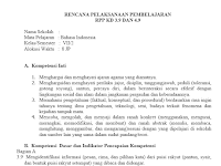 RPP Bahasa Indonesia SMP Kurikulum 2013 Kelas 7 Semester 2