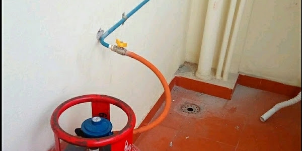 Gas cylinder fitting outside kitchen - Suryapet, Kodad and Miryalaguda