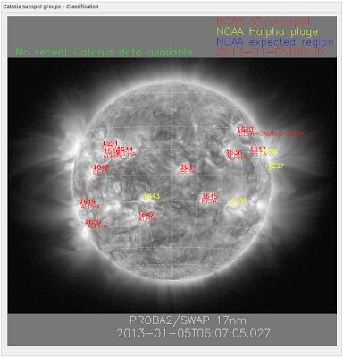 MANCHAS SOLARES ACTIVAS 05 DE ENERO 2013