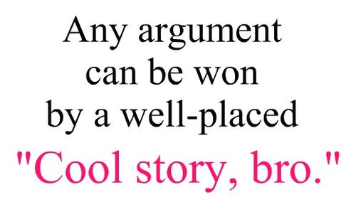 Any Argument Can Be Won By A Well-Placed Cool Story, Bro