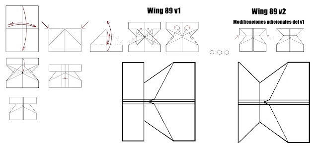 Avión de papel M-89W1 SquarePlane y W2 TrianglePlane