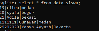 melihat isi tabel sqlite