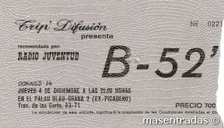 entrada de concierto de the b-52-s