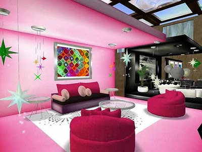 Romatic Living Room Interior Decoration for Valentine