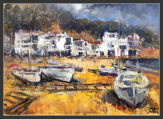 TAMARIU-PALAFRUGELL-ART-PINTURA-PLATJA-COSTA BRAVA-EMPORDÀ-BARQUES-PESCADORS-PAISATGES-ARTISTA-PINTOR-ERNEST DESCALS