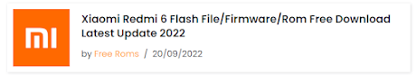 Redmi 6 Flash File,Firmware,Rom Free Download