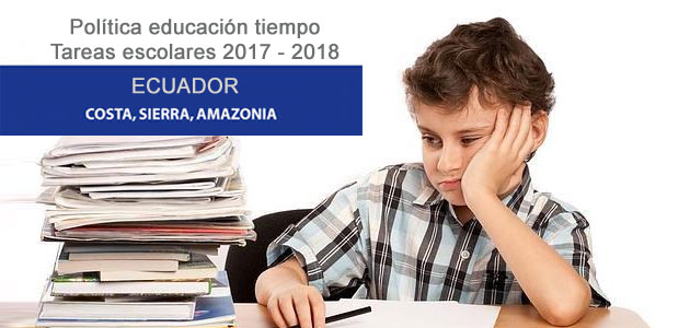 Ministerio de Educación Ecuador política de tareas escolares fines de semana y feriados