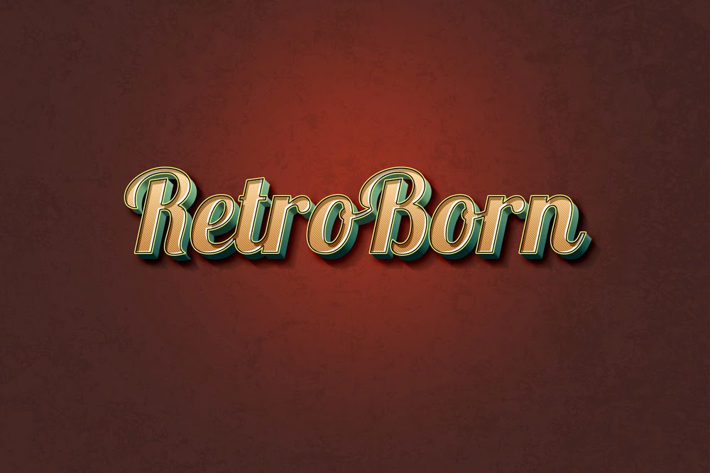 Retro Text Effect PSD