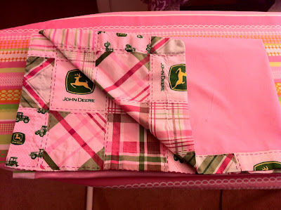 John Deere Baby Blankets on It Has A Solid Pink Side With The John Deere Fabric Bordering It