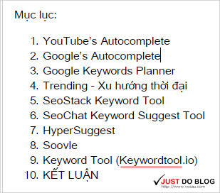 tao muc luc cho bai viet voi blogger