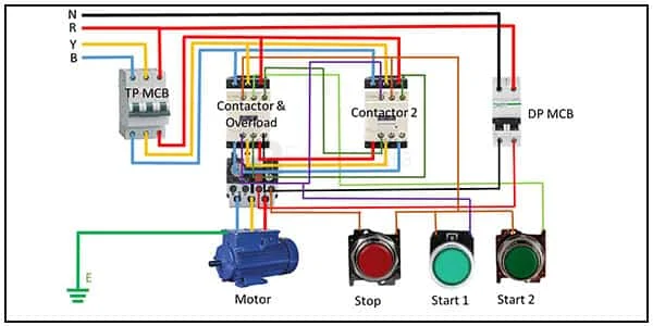 Manual Motor With Buttons NC or NO Connection