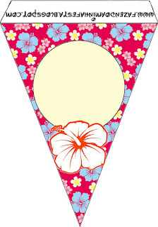 Girls Hawaiian Party Free Printable Bunting. 