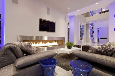 Trendy Modern Living Room Design With Good Fireplace