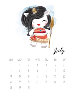 Unicornios Pop: Calendario 2019 para Imprimir Gratis.