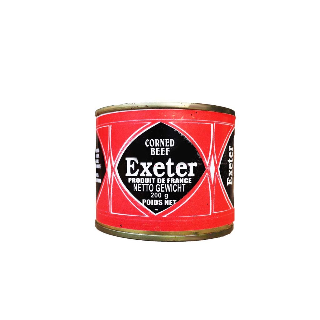 Exeter Corned Beef 200g on a white background