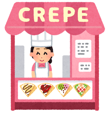 クレープ屋のイラスト（女性）