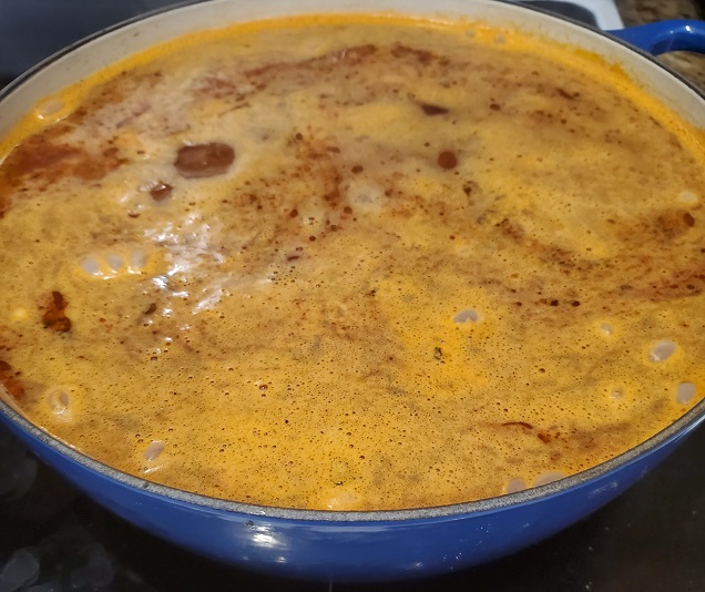 boiling beans in a big 5 quart soup pot
