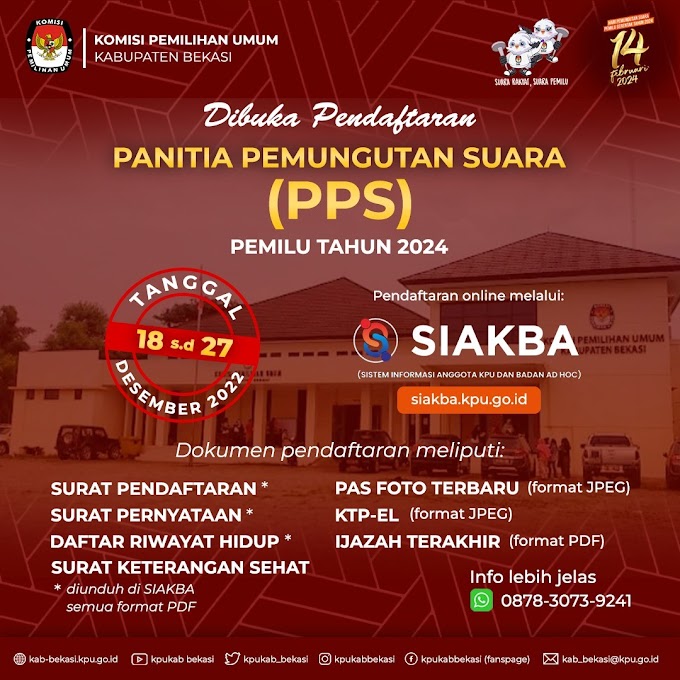 PENDAFTARAN PANITIA PEMUNGUTAN SUARA ( PPS ) PEMILU TAHUN 2024 