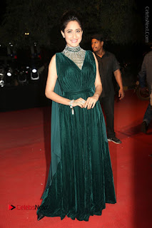 Actress Pragya Jaiswal Stills in Green Long Dress at Gemini TV Puraskaralu 2016 Event  0104.JPG