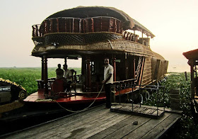 A houseboat parked in the Kerala backwaters