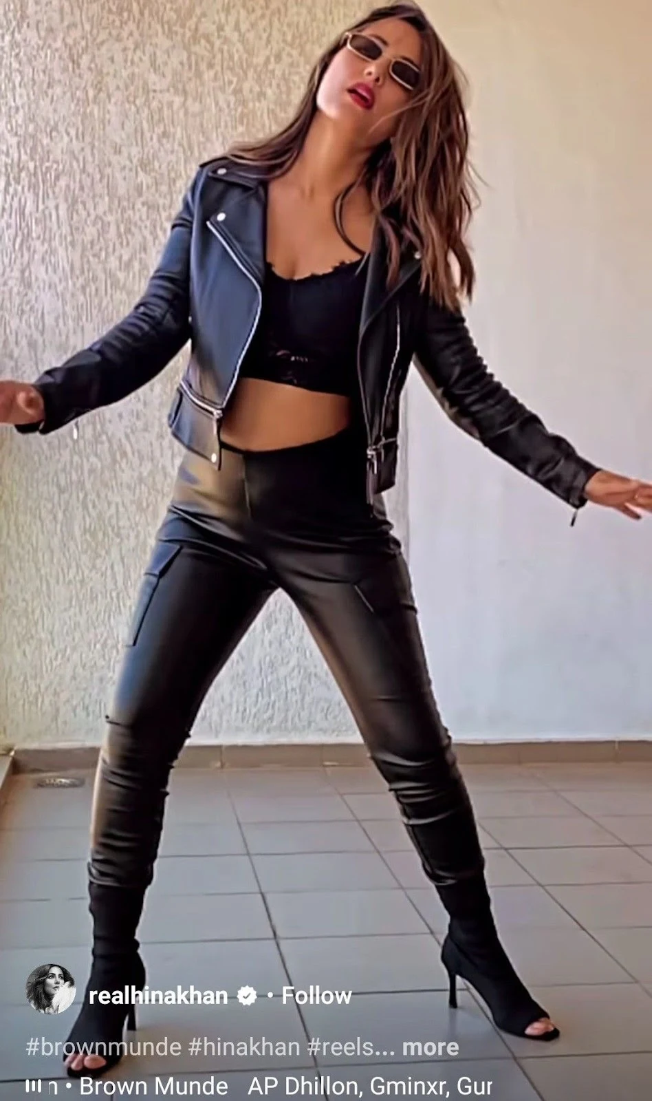 hina khan leather latex pants hot tv actress