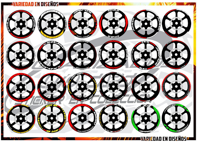 Diseños para rines de motos Para Plotter De Corte