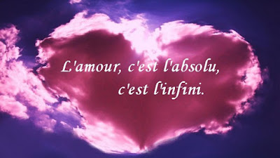 l'amour c'est l'absolu c'est l'infini coeur rose dans le ciel