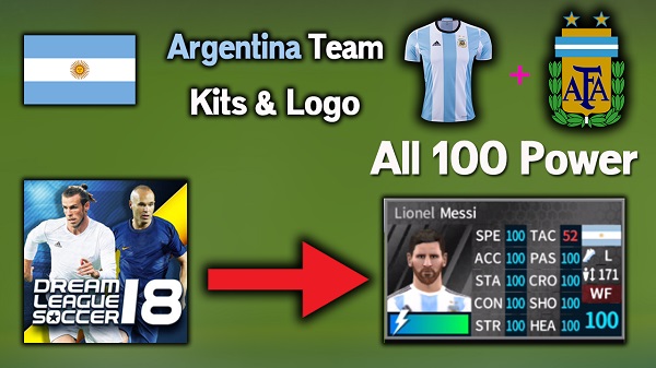  Who loves the Argentine Republic national football game squad DLS Argentine Republic Kits in addition to Logo All 100 Power Dream League Soccer 2018