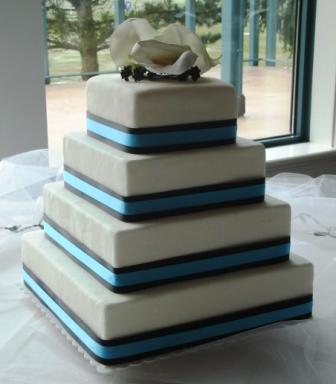 square wedding cakes aqua